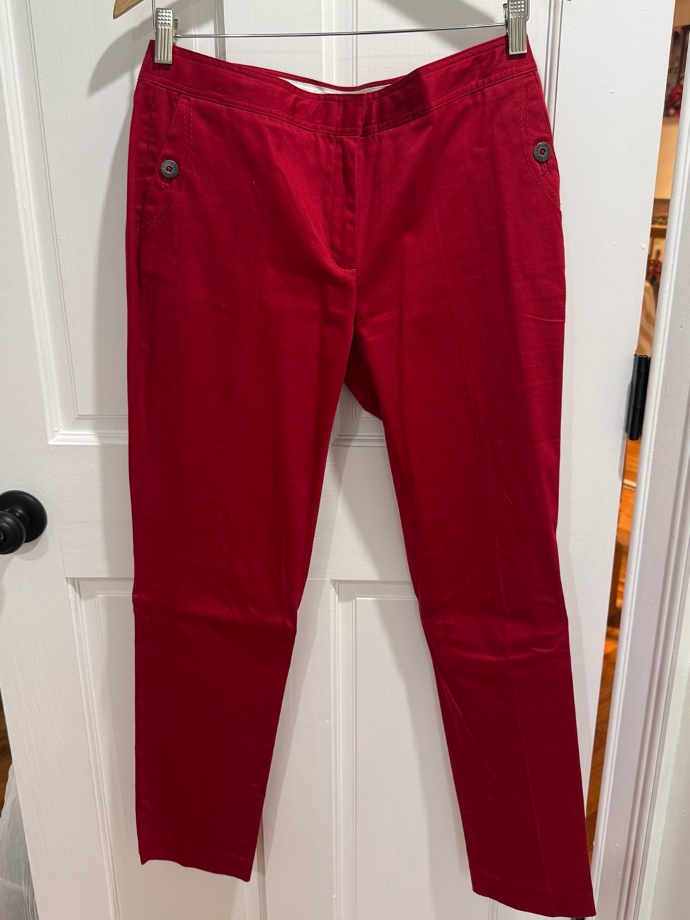 Brooks Brothers Vibrant Red Straight-Leg Women's Pants